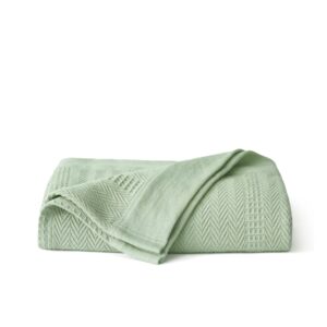 PureWoven? Organic Cotton Waffle Herringbone Blanket
